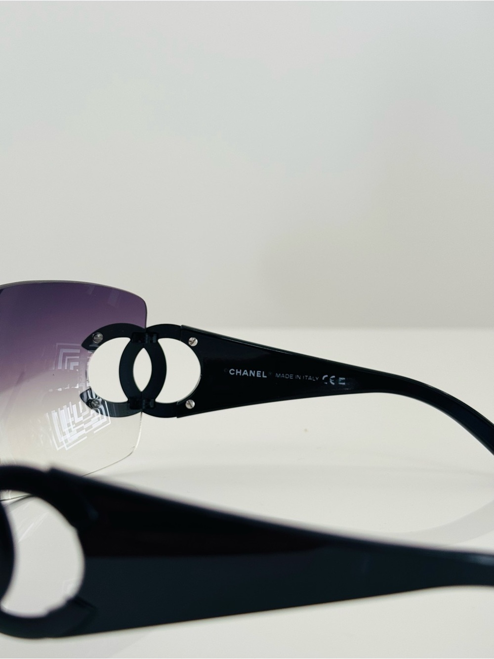 Rare ๐ค Vintage Authentic Chanel CC rimless sunglasses - Picture 9 of 10